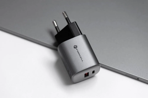 FORCELL F-ENERGY GaN Ladegerät Typ C USB A PD QC4.0 3A 33W Grau