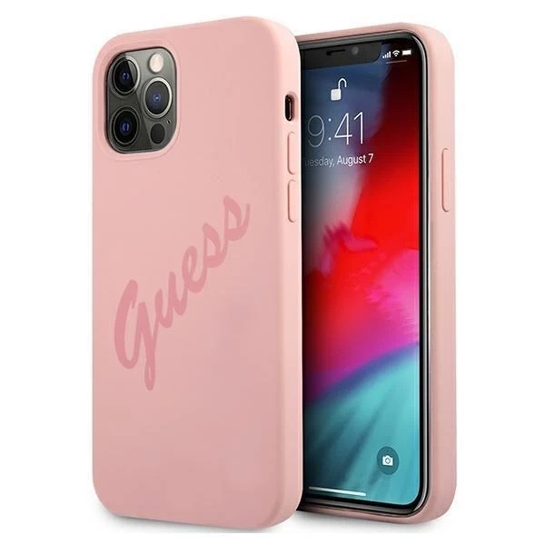 Guess GUHCP12LLSVSPI iPhone 12 Pro Max 6,7" różowy/pink Hardcase Script Vintage