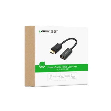 UGREEN Adapterkabel Kabel von DisplayPort (männlich) auf HDMI (weiblich) (unidirektional) 1080P 60Hz 12bit schwarz (40362)