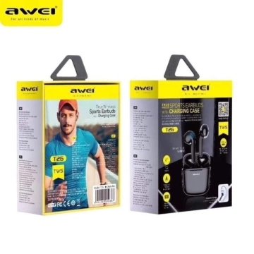 AWEI Bluetooth 5.0 T26 TWS kabellose Kopfhörer-Dockingstation Schwarz
