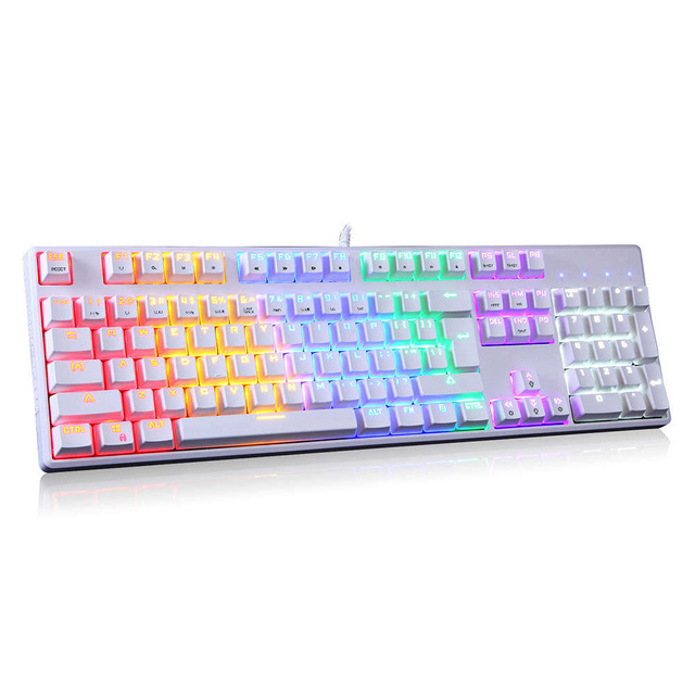 Klawiatura mechaniczna Motospeed CK107 RGB (biała)