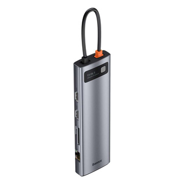 Hub 11w1 Baseus Metal Gleam Series, USB-C für 3x USB 3.0 2x HDMI USB-C PD Ethernet RJ45 microSD/SD VGA AUX