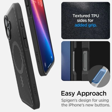 Etui Spigen Core Armor Mag MagSafe für Apple iPhone 16 Mattschwarz