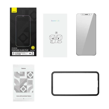 Gehärtetes Glas mit 0,3 mm Baseus Blickschutzfilter für iPhone 11/XR