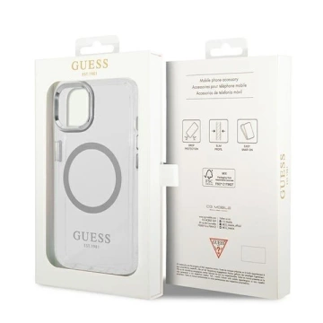 Etui Guess GUHMP14SHTRMS für Apple iPhone 14 6,1" srebrny/silver Hard Case Metal Outline Magsafe