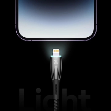 Baseus Glimmer Series Schnellladekabel USB-C - Lightning 480Mb/s PD 20W 2m schwarz