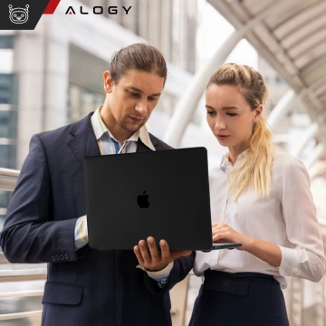 Schutzhülle für Apple MacBook Air 13" (13,3") - 2018-2021 (M1 A2337/A2179/A1932) Alogy AirGuard™ Flexible Hülle, Mattschwarz