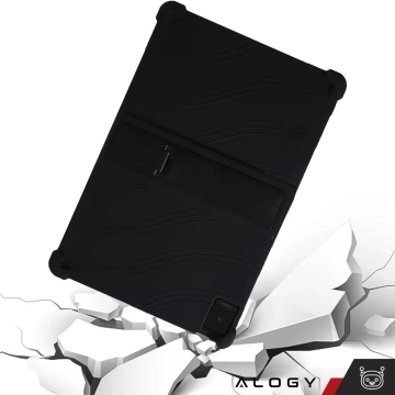 Glashülle für TCL TAB 10 Gen2 8496G 10,36 Zoll 10,4 Tablet-Hülle, Silikon, Alogy Standhülle, Schwarz, Stylus gratis