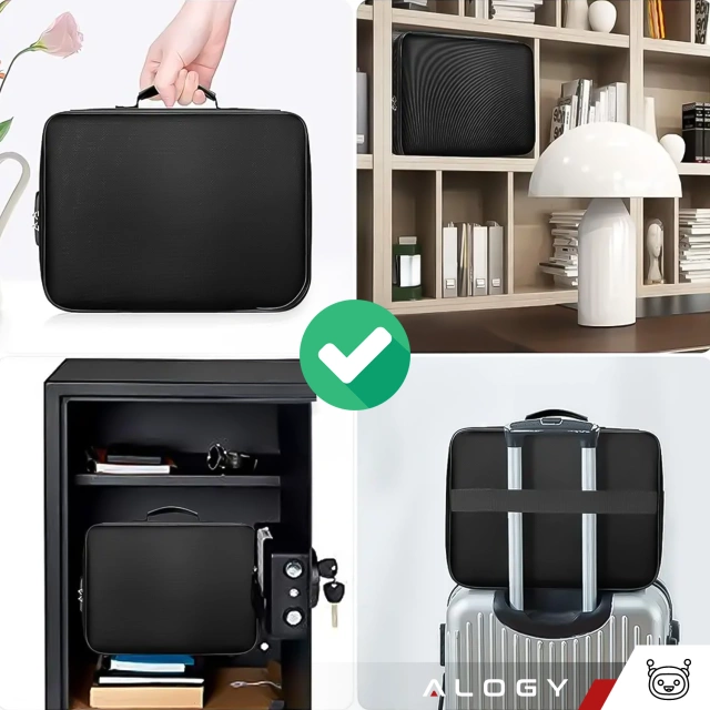 Walizka torba podróżna etui organizer na dokumenty Alogy Bag for Documents with Number Lock - 37x26x11cm Czarna