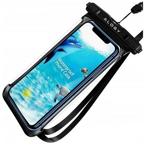 Etui wodoodporne Uniwersalne Alogy HydroShield™ IPX8 wodoszczelne uniwersalne do 6.5 Wodoodporna ochrona na plażę basen kajak Czarne