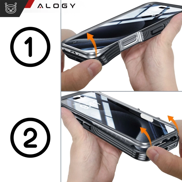 Etui ochronne na telefon do Apple iPhone 16 Alogy Shield360 MagCase™️ do MagSafe obudowa z ochroną wyświetlacza i aparatu Czarne
