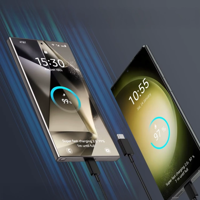 Oryginalny kabel Samsung USB-C do USB-C EP-DW767 do ładowania 1.8m 3A 25W / 45W Czarny