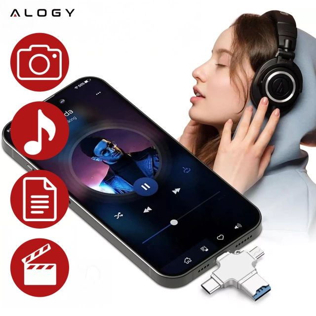 Czytnik kart SD Alogy SmartRead Pro 4w1 adapter USB3.0 do TF / Lightning / USB-C / micro USB