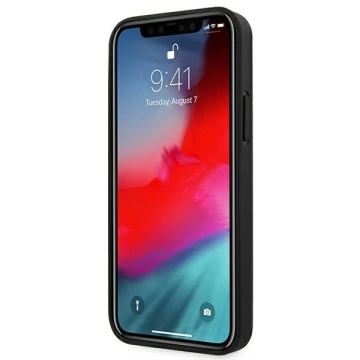 Etui na telefon Ferrari iPhone 12 Pro Max czarny/black hardcase Off Track Leather Nylon Stripe