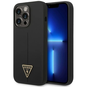 "Etui Guess GUHCP14XSLTGK iPhone 14 Pro Max 6,7\" Czarny/Black Hardcase Silicone Triangle"