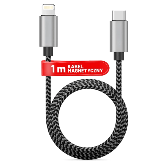 Kabel Zasilający USB-C do Lightning 27W 1m, Szybkie Ładowanie PD, Trwały i Elastyczny Przewód Kompatybilny z iPhone i iPad, Alogy MagiCharge™ – Czarny