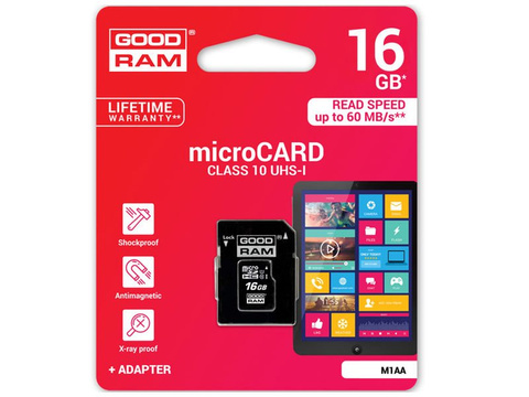 GoodRam Micro SD SDHC-Speicherkarte der Klasse 10 mit 16 GB