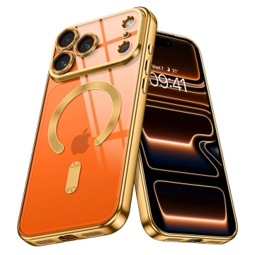 Etui z MagSafe do Apple iPhone 17 Pro Max – obudowa glamour z ochroną obiektywu, eleganckie i odporne na zarysowania – Alogy LuxuryRing™ Glamour Case Gold
