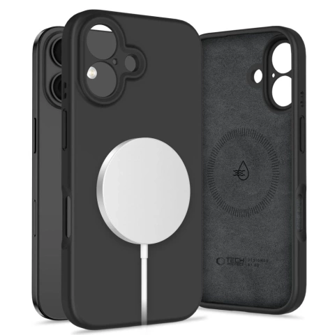 Etui Tech-Protect Liquid Silicone MagSafe iPhone 16 Schwarz