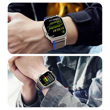 Pasek nylonowy Alogy Sport Strap na rzep do Apple Watch 1/2/3/4/5/6/7/8/SE (38/40/41mm) Niebiesko-szary