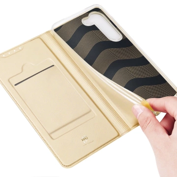 Dux Ducis Skin Pro Schutzhülle für Samsung Galaxy S23 Flip Card Wallet Stand Gold