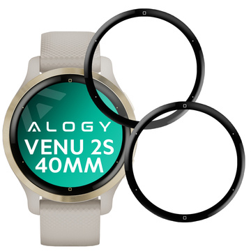 2x Flexibles 3D-Alogieglas für Garmin Venu 2s 40mm Schwarz