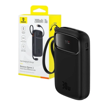 Baseus QPow 2 Powerbank 20000 mAh 30 W 2xUSB-C Schwarz
