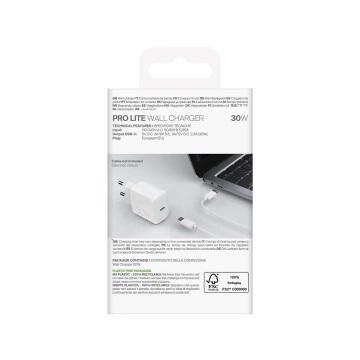 Puro PROLITE 30W USB-C-Wandladegerät Weiß Schnelles Laden