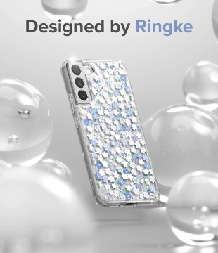 Ringke Fusion Design Armor Case Cover mit Gelrahmen für Samsung Galaxy S22 (S22 Plus) transparent (Floral) (F593R31)