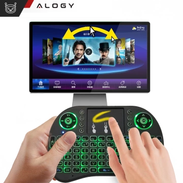 Bezprzewodowa mini Klawiatura Alogy podświetlana 3 kolory touchpad