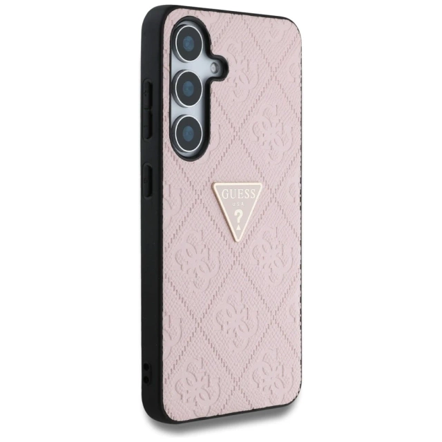 Etui Guess Hot Stamp 4G Triangle Logo do Samsung Galaxy S25 Różowy