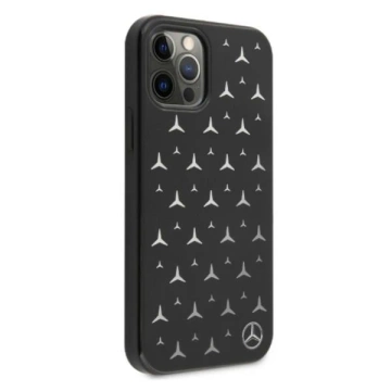 Etui Mercedes MEHCP12LESPBK do iPhone 12 Pro Max 6,7" hardcase Silver Stars Pattern czarny/black