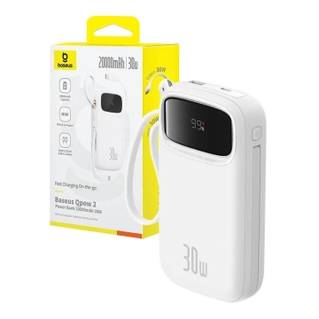 Powerbank Baseus QPow 2 20000mAh 30W 2xUSB-C (weiß)