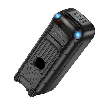 HOCO HA13 Max zestaw karaoke 60 W, RGB LED, 2× bezprzewodowe mikrofony TWS