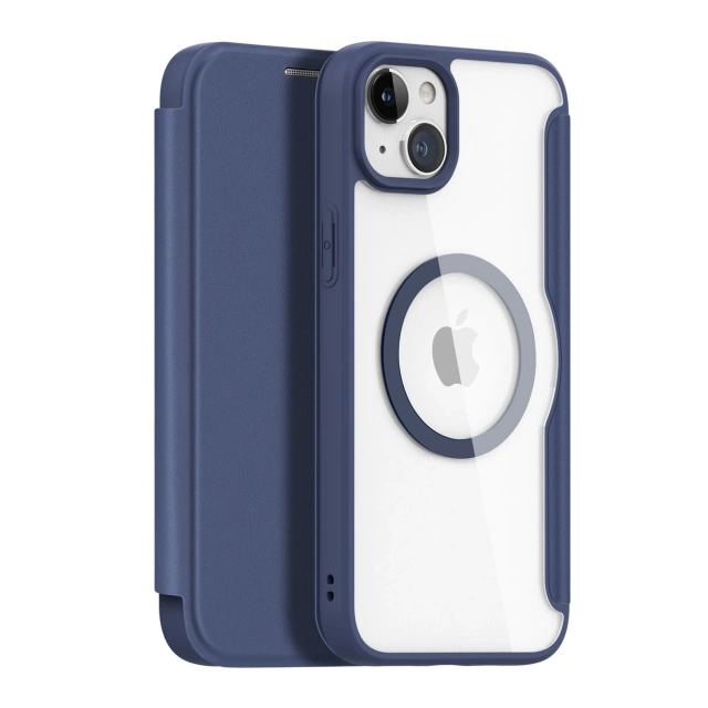 Dux Ducis Skin X Pro Hülle für Apple iPhone 15 Plus Magnetische MagSafe Flip Cover – Blau