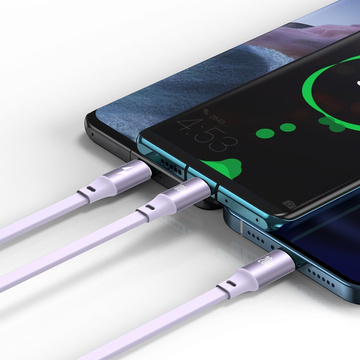 Kabel USB-C 3w1 Baseus Bright Mirror für Micro USB / USB-C / Lightning, 100W, 1.2m (Fioletowy)