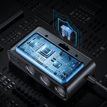 Ładowarka samochodowa rozdzielacz Joyroom JR-CL06 Car Charger PD 154W QC 3.0 Black