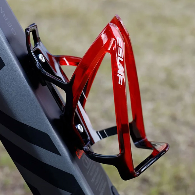 Koszyk na bidon napój butelkę wodę uchwyt rowerowy do roweru bidonu uniwersalny z miejscem na Airtag Czarno-czerwony