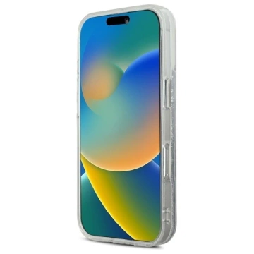 Etui Karl Lagerfeld do iPhone 16 6.1" Magsafe Hardcase Transparent Liquid Glitter Karl&Choupette Head 