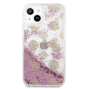 Guess GUHCP13SLGPEPI iPhone 13 mini 5,4" różowy/pink Hardcase Peony Liquid Glitter