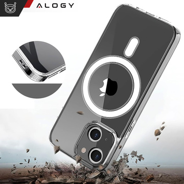 Hülle für iPhone 15 MagSafe Hybrid Case Cover Shock Clear Alogy Transparentes Glas