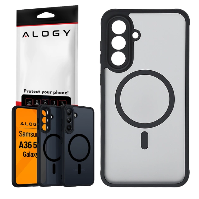 Etui do Samsung Galaxy A36 5G obudowa ochronna na telefon Alogy Matte HybridShield™️ Case Matowe Czarne