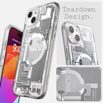Etui Spigen Ultra Hybrid Mag MagSafe für Apple iPhone 15 Plus Zero One Weiß