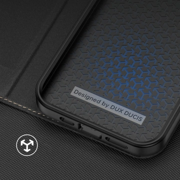 Dux Ducis Skin X2 Hülle für iPhone 14 Plus Hülle mit magnetischer Klappe schwarz