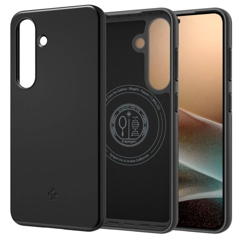 Samsung Galaxy S25 Schwarze Spigen Thin Fit Mag MagSafe Hülle