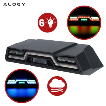 Fahrradrücklicht für das Heck des Fahrrads, LED-Beleuchtung, Rücklicht, rotes Aluminium, wasserdicht, IPX4, 50 lm, Alogy
