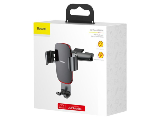 Baseus Metal Age grawitacyjny uchwyt samochodowy CD slot Black