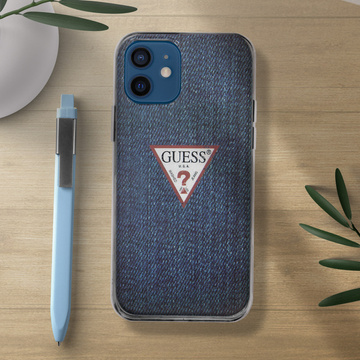 Guess GUHCP12SPCUJULDB iPhone 12 mini 5,4" granatowy/dunkelblaues Hardcase Jeans Collection