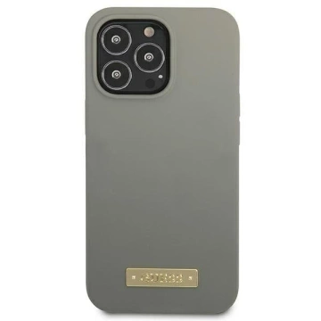 Etui Guess GUHMP13XSPLG für Apple iPhone 13 Pro Max 6,7" szary/grey Hard Case Silicone Logo Plate MagSafe