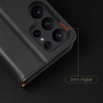 Dux Ducis Hivo Schutzhülle für Samsung Galaxy S23 Ultra Flip Wallet Stand RFID Blocking Rot